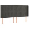 vidaXL Kopfteil mit Ohren Dunkelgrau 183x16x118/128 cm Samt