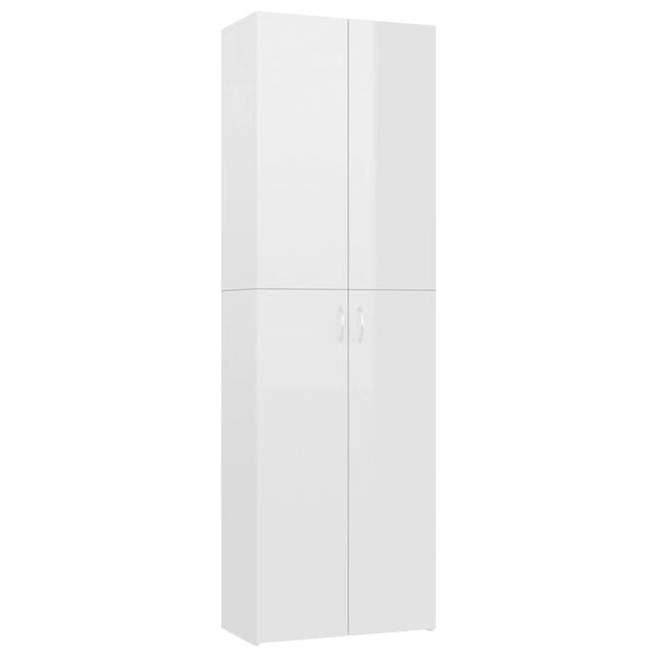 vidaXL Büroschrank Hochglanz-Weiß 60x32x190 cm Holzwerkstoff