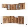 vidaXL 11-tlg. K&uuml;chenschrank-Set Kalmar Altholz-Optik Holzwerkstoff