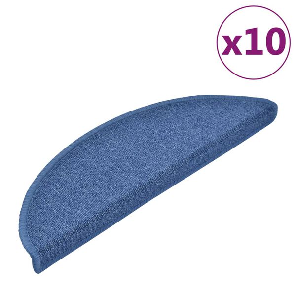 vidaXL Stufenmatten 10 Stk. 56x17x3 cm Blau Halbrund