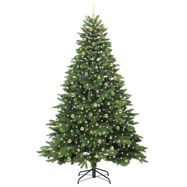vidaXL K&uuml;nstlicher Weihnachtsbaum mit 300 LEDs Gr&uuml;n 240 cm PE und PVC