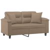 vidaXL 2-Sitzer-Sofa mit Zierkissen Cappuccino-Braun 120 cm Kunstleder