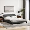 vidaXL Bett mit Matratze "Dover" Dunkelgrau 160x200 cm Stoff