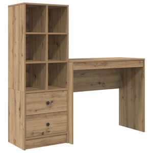 vidaXL Schreibtisch mit Schubladen mit Regal 2 pcs Artisan-Eiche