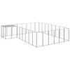 vidaXL Hundezwinger Silbern 15,73 m&sup2; Stahl