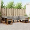vidaXL Outdoor-Sofagarnitur mit Kissen 9 pcs Nat&uuml;rlich und Hellgrau