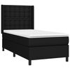 vidaXL Boxspringbett mit Matratze & LED Schwarz 90x200 cm Stoff