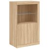 vidaXL Sideboard mit LED-Leuchten Sonoma-Eiche 202x37x100 cm