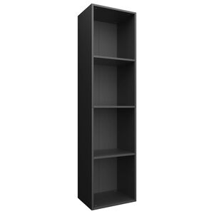 vidaXL B&uuml;cherregal/TV-Schrank Schwarz 36x30x143 cm Holzwerkstoff