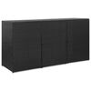 vidaXL Mülltonnenbox für 3 Tonnen Schwarz 229x78x120 cm Poly Rattan