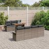 vidaXL Garten-Sofa-Set mit Speicher 8 pcs Grau Poly Rattan