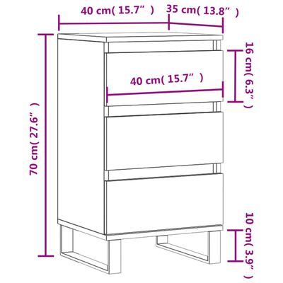 vidaXL Sideboard Weiß 40x35x70 cm Holzwerkstoff