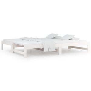 vidaXL Tagesbett Ausziehbar Wei&szlig; 2x(80x200) cm Massivholz Kiefer