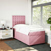 vidaXL Boxspringbett mit Matratze Rosa 90x200 cm Samt