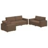 vidaXL Sofa 3 pcs Braun 220 x 80 x 84 cm Leinenmischgewebe