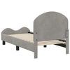 vidaXL Kinderbettgestell mit Kopfteil Hellgrau 70 x 140 cm Samt