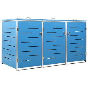 vidaXL Mülltonnenbox für 3 Tonnen 207x77,5x112,5 cm Edelstahl