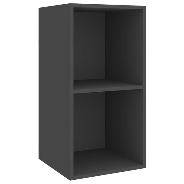 vidaXL TV-Wandschrank Grau 37x37x72 cm Holzwerkstoff