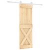 vidaXL Schiebet&uuml;r Nat&uuml;rlich und Wei&szlig; 70 x 210 cm Massivkiefer