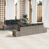 vidaXL Gartensofa-set mit Kissen 9 pcs Grau Poly-Rattan