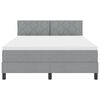 vidaXL Boxspringbett mit Matratze Hellgrau 140 x 200 cm Stoff