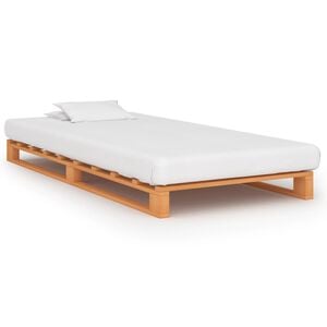 vidaXL Palettenbett Braun Massivholz Kiefer 90&times;200 cm