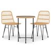 vidaXL 3-tlg. Garten-Essgruppe Poly Rattan