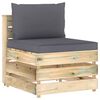 vidaXL 4-tlg. Garten-Lounge-Set mit Kissen Gr&uuml;n Impr&auml;gniertes Holz