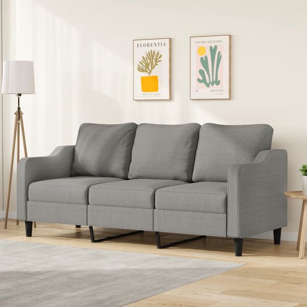 vidaXL 3-Sitzer-Sofa Dunkelgrau 180 cm Stoff