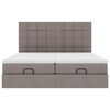 vidaXL Ottoman-Bett mit Matratzen Taupe 200x200 cm Stoff