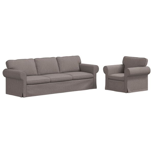 vidaXL Sofa 2 pcs Taupe