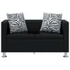 vidaXL Sofa-Set Kunstleder 3-Sitzer + 2-Sitzer + Sessel Schwarz