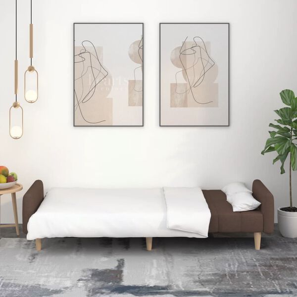 vidaXL Schlafsofa 2-Sitzer Taupe Stoff