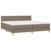 vidaXL Boxspringbett mit Matratze & LED Taupe 200x200 cm Stoff