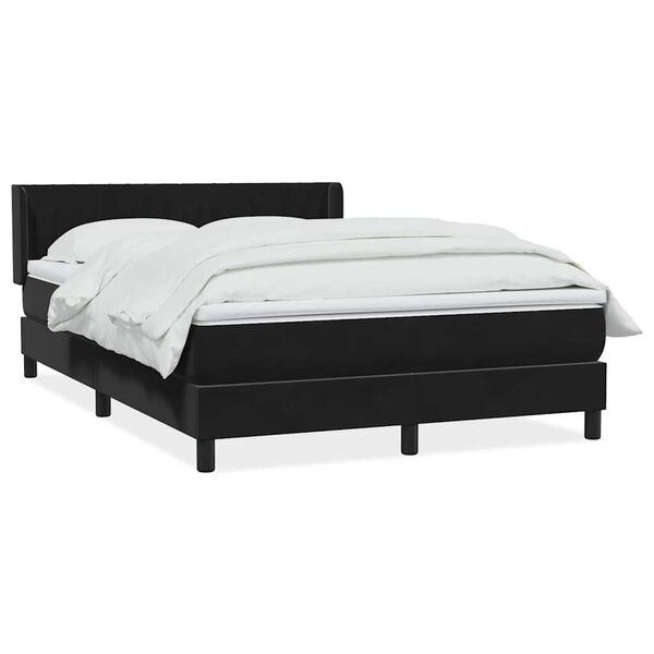 vidaXL Boxspringbett mit Matratze Schwarz 160x210 cm Samt