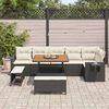 vidaXL Garten-Sofa-Set mit Speicher 9 pcs Schwarz Poly Rattan
