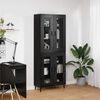 vidaXL Highboard 2 pcs Schwarz Eichen-Optik Engineered Wood und Glas