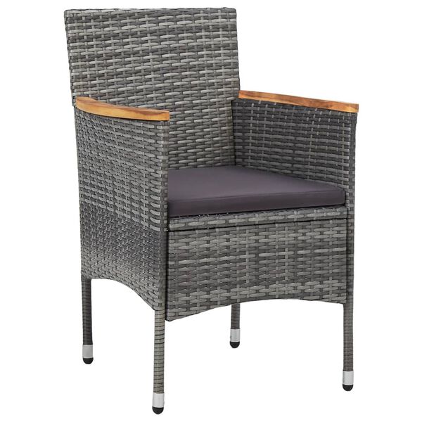vidaXL 11-tlg. Garten-Essgruppe Poly Rattan Grau