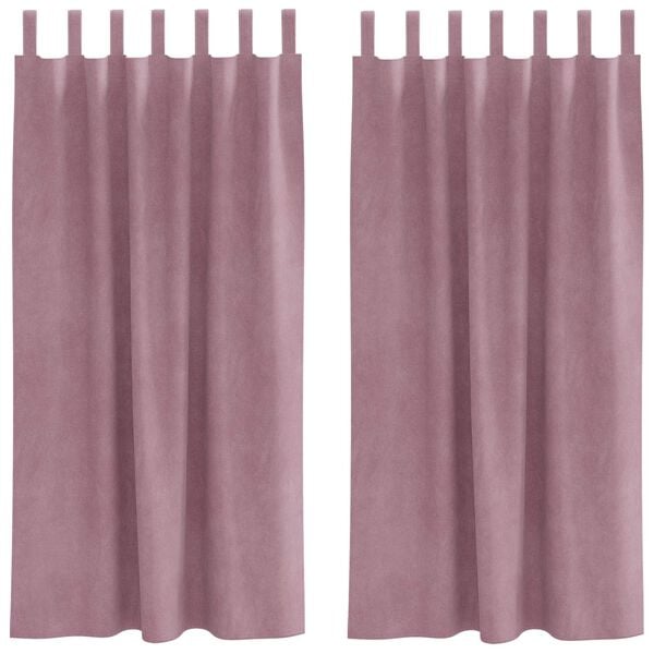 vidaXL Verdunkelungsvorh&auml;nge 2 pcs Dunkelrosa 140 x 175 cm Samt