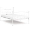 vidaXL Bettgestell mit Lattenrost Wei&szlig; Metall 100 &times; 200 cm