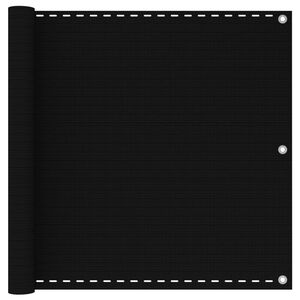 vidaXL Balkon-Sichtschutz Schwarz 90x600 cm HDPE