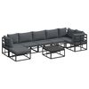 vidaXL Garten-Sofa-Set mit Kissen Schwarz Aluminium