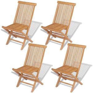 vidaXL Klappbare Gartenst&uuml;hle 4 Stk. Massivholz Teak