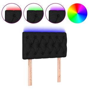 vidaXL LED Kopfteil Schwarz 80x7x78/88 cm Stoff
