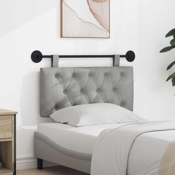 vidaXL H&auml;ngevorderseite Wandmontiert Hellgrau 90 x 55 x 7 cm Samt