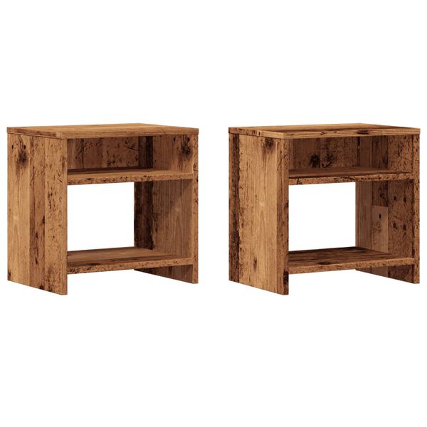 vidaXL Nachttische 2 Stk. Altholz-Optik 40x30x40 cm Holzwerkstoff