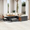 vidaXL Garten-Sofa-Set mit Kissen 13 pcs Schwarz und Creme