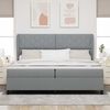 vidaXL Boxspringbett mit Matratze Hellgrau 200 x 200 cm Stoff