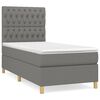 vidaXL Boxspringbett mit Matratze Dunkelgrau 90x200 cm Stoff