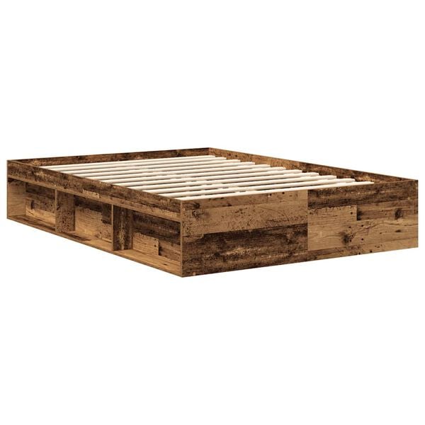 vidaXL Bettgestell ohne Matratze Altholz-Optik 160x200cm Holzwerkstoff